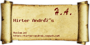 Hirter András névjegykártya